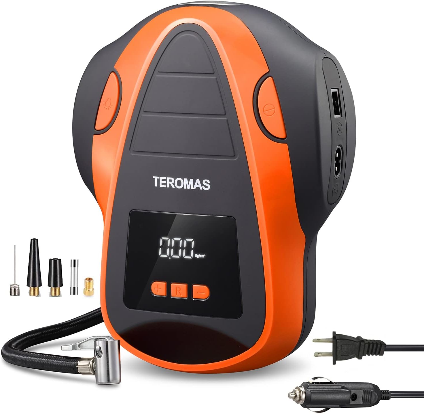 teromas tire inflator portable dcac air compressor for car 12v dc and other inflatables at home 110v ac digital electric 3